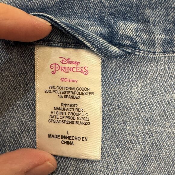 Disney Princess Jean‎ Jacket Girls Large Blue The Little Mermaid Button Up Denim - Picture 9 of 9